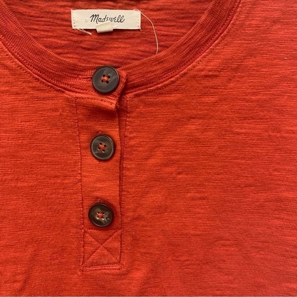 Madewell Raw-Edge Henley Tee Shirt - Picture 6 of 11